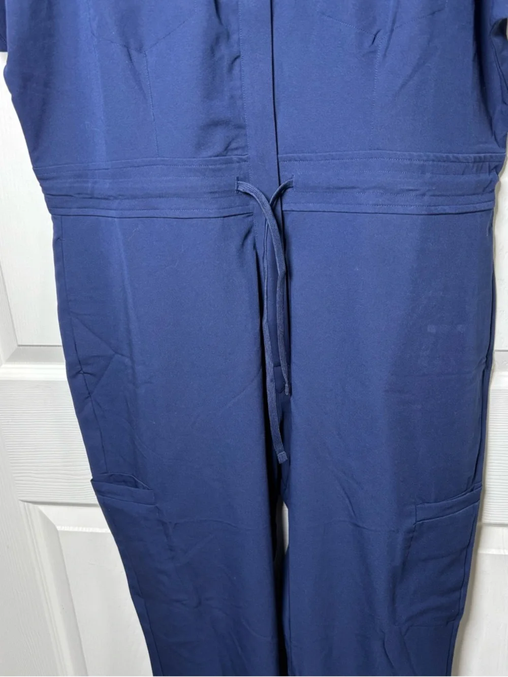 Mandala Jumpsuit Scrubs Womens XL Blue Pockets Woven Equa-Tek Full Zip Jogger - Picture 6 of 15